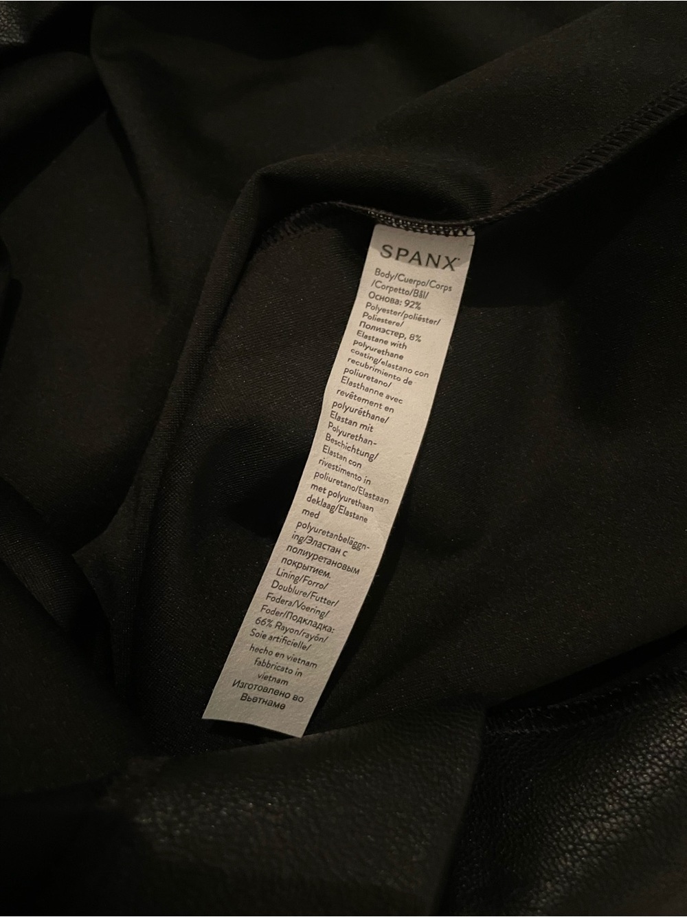 Y2K Office Siren SPANX XL Black Sleeveless Faux-Leather Midi Sheath Dress - Picture 9 of 9